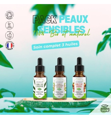 Pack Huiles Peaux Sensibles - Soin Apaisant Bio pour Peaux Réactives