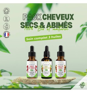 Pack Huiles pour Cheveux Secs et Abîmés - Soin Réparateur Bio et Nourrissant