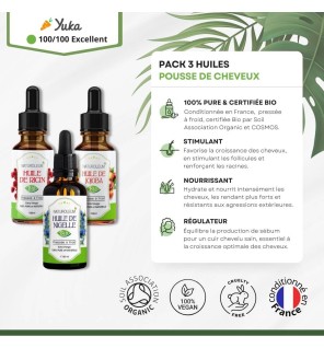 Pack Huiles Pousse des Cheveux - Stimulation et Renforcement Capillaire Bio