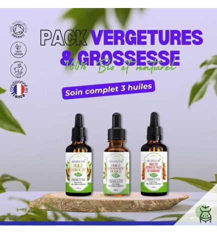 Pack Huiles Spéciales Vergetures et Grossesse - Soin Préventif et Régénérant Bio