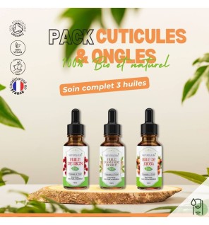 Pack Huiles Nourrissantes pour Cuticules et Ongles - Soin Bio pour Ongles Forts et Cuticules Hydratées