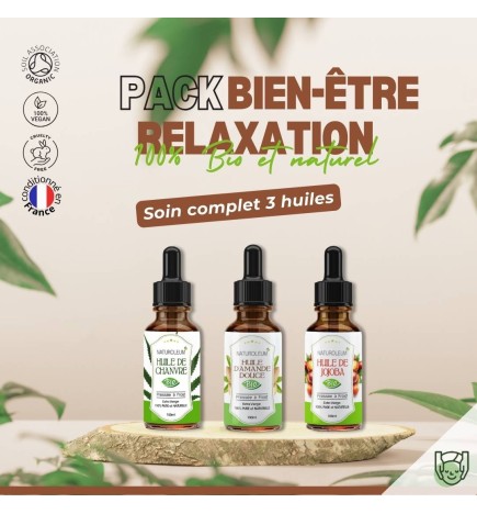 Wellness and Relaxation Oil Pack - Organic Natural Oils for Relaxing Massages