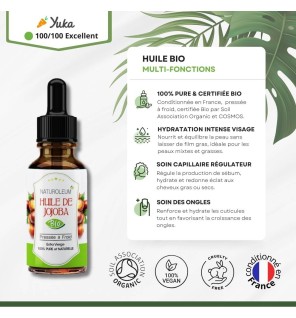 Huile de Jojoba Bio | Peau, Cheveux et Soin du Corps