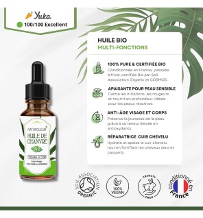 Huile de Chanvre Bio | Skin, Hair, and Massage