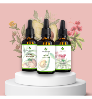 Pack Huiles pour Cheveux Secs et Abîmés - Soin Réparateur Bio et Nourrissant