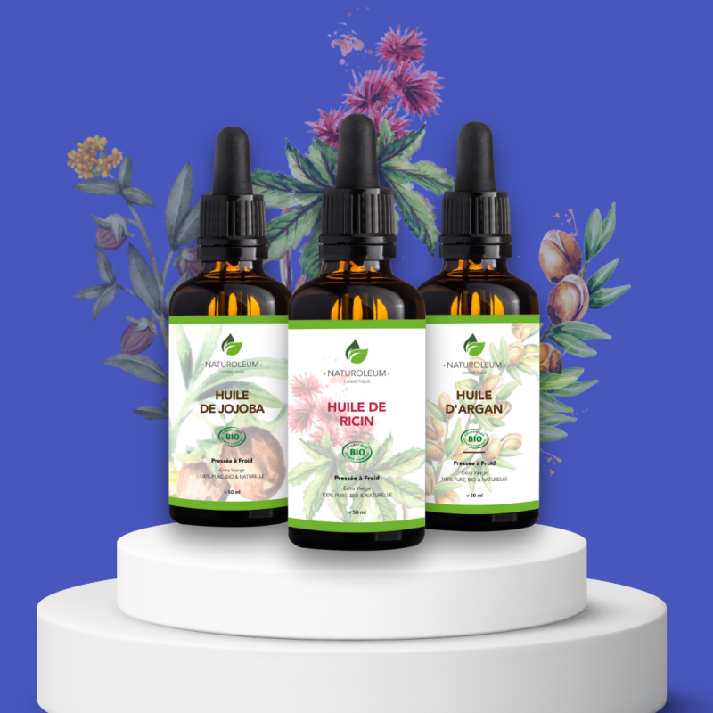 Pack Huiles Barbe Hydratante et Fortifiante - Soin Bio Barbe Douce, Hydratée et Robuste