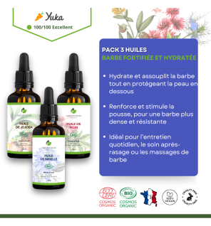 Pack Huiles Barbe Hydratante et Fortifiante - Soin Naturel pour une Barbe Douce et Robuste
