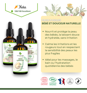 Pack Soins Bébé Douceur Naturelle - Huiles Bio pour la Peau Sensible de Bébé