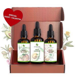 Coffret Massage Saint-Valentin | Huiles Naturelles Avocat, Jojoba & Amande Douce