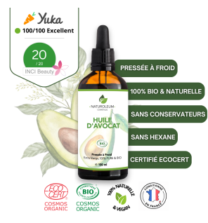 Huile d'Avocat Bio | Soins de la peau et des cheveux