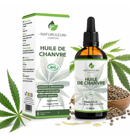 Huile de Chanvre Bio | Peau, Cheveux, et Massage
