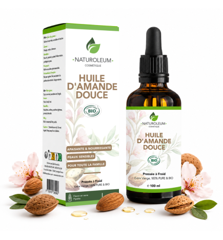 Huile d'Amande Douce Bio | Peau, Cheveux et Massage