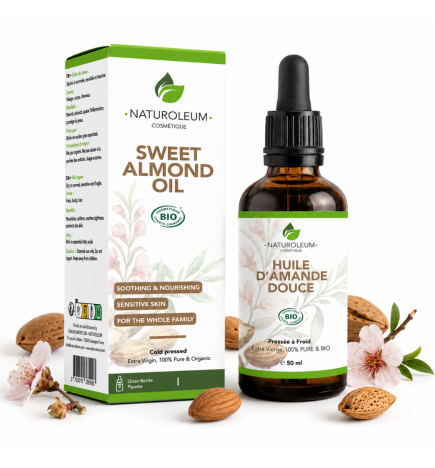 Huile d'Amande Douce Bio | Peau, Cheveux et Massage